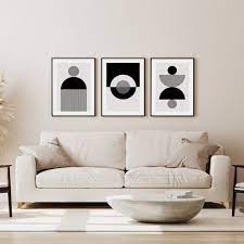 Set Of 3 Black And White Wall Art
