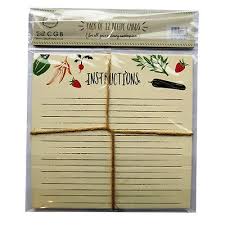 Decorative Recipe Cards Vegetable Patch Design Pack Of 12 Size