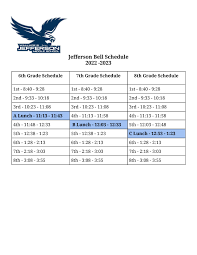 2022 2023 jms bell schedule jefferson