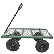 8 8 Cu Ft Metal Wagon Garden Cart In