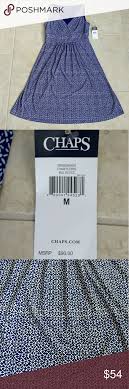 Chaps Sleeveless Surplice Fit And Flare Dress Blue Chaps