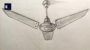 how to draw a ceiling fan in 1 point