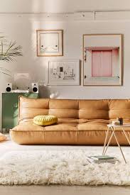 mid century inspired leather sofas