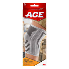 Ace Brand Compression Knee Support Extra Large White Gray 1 Pack Walmart Com