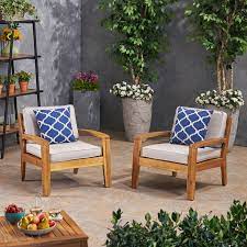 Parma Outdoor Acacia Wood Club Chairs