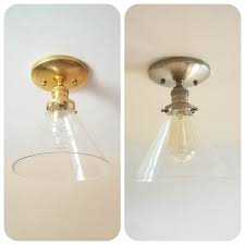 Semi Flush Ceiling Light Antique Brass