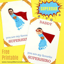 Out of all the first father's day gift ideas, swim trunks are the best seasonal option. Printable Superhero Father S Day Card To Make For Superdad Messy Little Monster