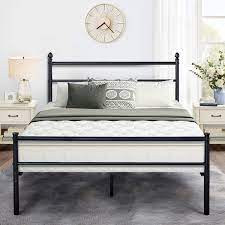 Teak wood, rose wood etc. Black Classic Metal Bed Frame By Vecelo Overstock 28865051
