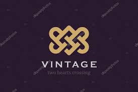 vine logo abstract two hearts