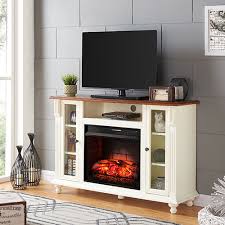 white electric fireplace tv stand