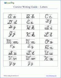 free cursive writing worksheets