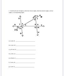 solved clify each pair of angles as