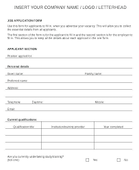 Employment Application Template Pdf Sample Employment