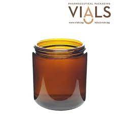 Amber Glass Jar 100ml With Black Glossy