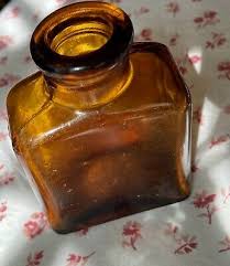 vintage amber glass apothecary