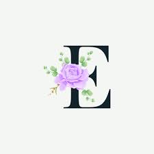 beautiful e alphabet with fl logo