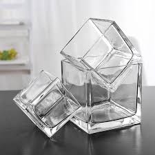 Bulk Clear Square Glass Vases Clear