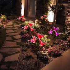 doingart outdoor lily flower lights