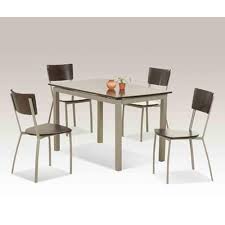 4 Chair Powder Coated Wooden Dining