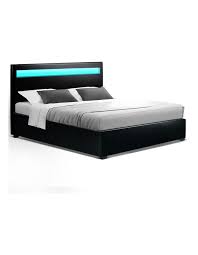 artiss led bed frame king size gas lift
