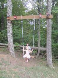 Hanging a swing using one tree without branches. Tree Swings On Pinterest Swings Porch Swings And Hammocks Swing Set Diy Natural Playground Backyard Play