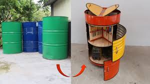 make tool storage from old oil drum