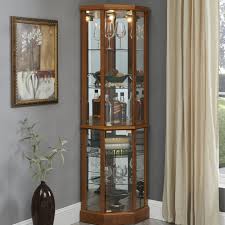 corner curio lit display cabinet