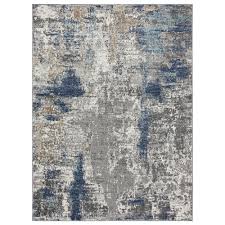 luxe weavers euston collection blue 8x10 modern abstract polypropylene area rug
