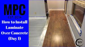 how to install laminate over concrete