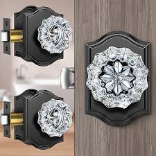 3 Pack Crystal Door Knobs With Lock
