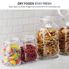 1000ml Square Clip Top Glass Jar For
