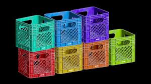 plastic milk crate bundle 3d model by