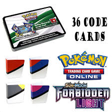 Pokemon Sun And Moon Forbidden Light 36 Booster Pack Online Code Card With A Totem Mini Binder Walmart Com Walmart Com