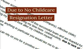 How to write a resignation letter. Due To No Childcare Resignation Letter Example Resignletter Org