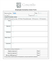 Employee Action Form Template Disciplinary Sample Free