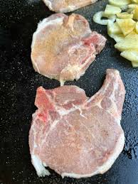 fried pork chops on blackstone griddle