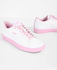 White And Pink Puma Smash Wns V2 L Perf Sneakers