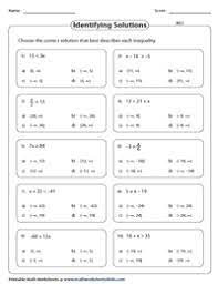 Identifying inequalities answer key sheet 1 preview www.mathworksheets4kids.com members. One Step Inequalities Worksheets