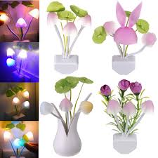 Romantic Colorful Sensor Led Mushroom Night Light Wall Lamp Sale Banggood Com