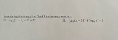 Solve The Logarithmic Equation Check