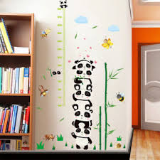 Panda Bamboo Growth Chart Height Measure Diy Mural Wall