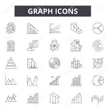 Graph Line Icons Signs Set Vector Graph Outline Concept Illustration