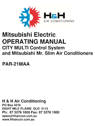 mitsubishi electric par 21maa operating