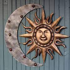 Sun And Moon Metal Garden Wall