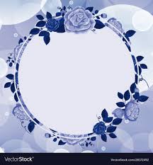 blue flower frame vector image