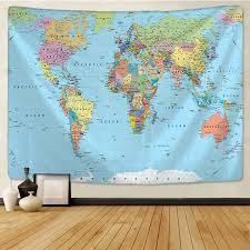 World Map Tapestry High Definition Map