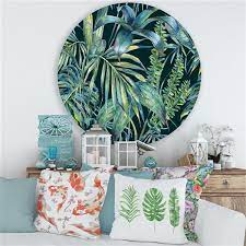 Tropical Metal Circle Wall Art