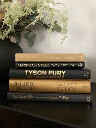 Black Gold Stacked Books Decorative