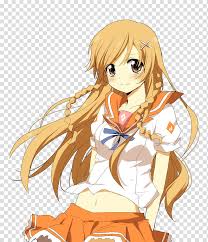 Most thick hair men prefer to have a haircut that goes with their lifestyle, a kind of hairstyle that is not only stylish but also practical to maintain. Render Female Anime Character With Blonde Hair Wearing White Shirt And Orange Miniskirt Illustration Transparent Background Png Clipart Hiclipart