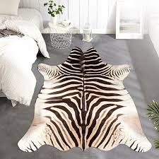 5 x 7 ft zebra print area rug faux skin